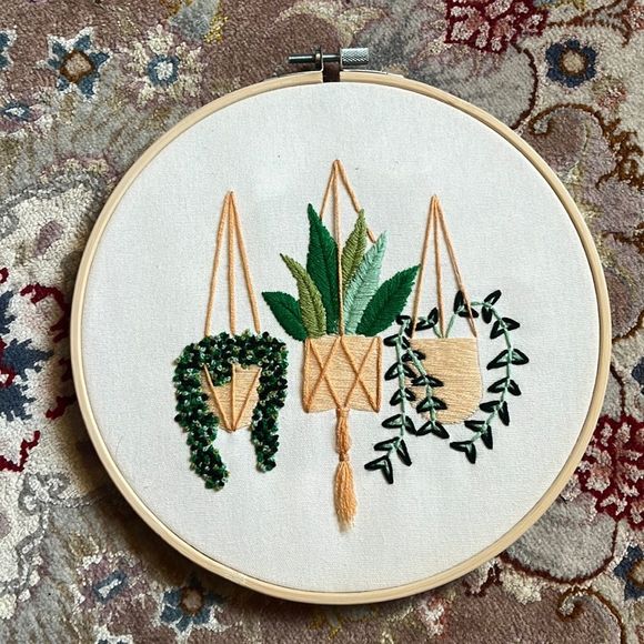 Other - Embroidered Planter Foliage Motif